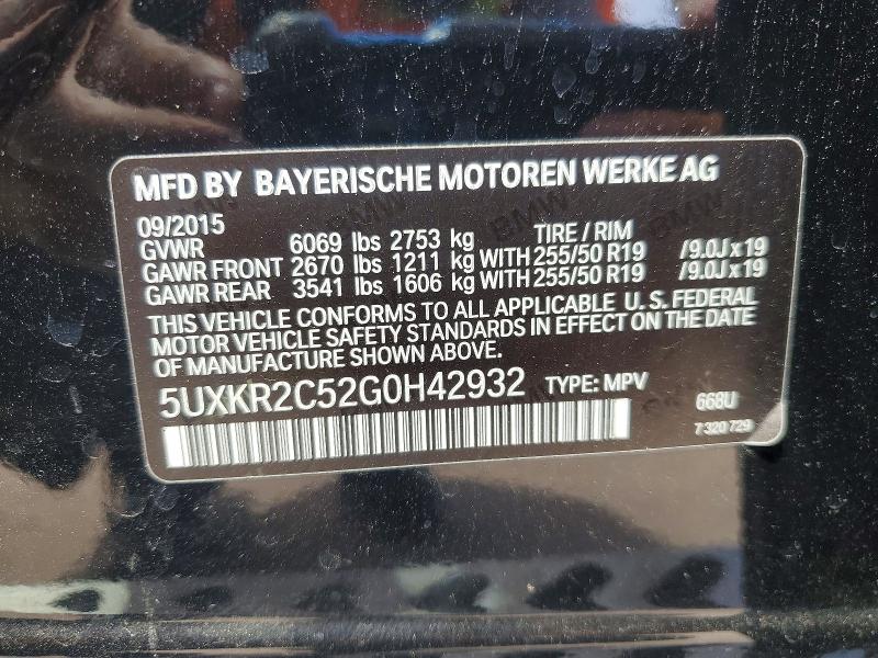Aukcja sprzedaży 2016 Bmw X5, vin: 5UXKR2C52G0H42932, numer aukcji: 48796266