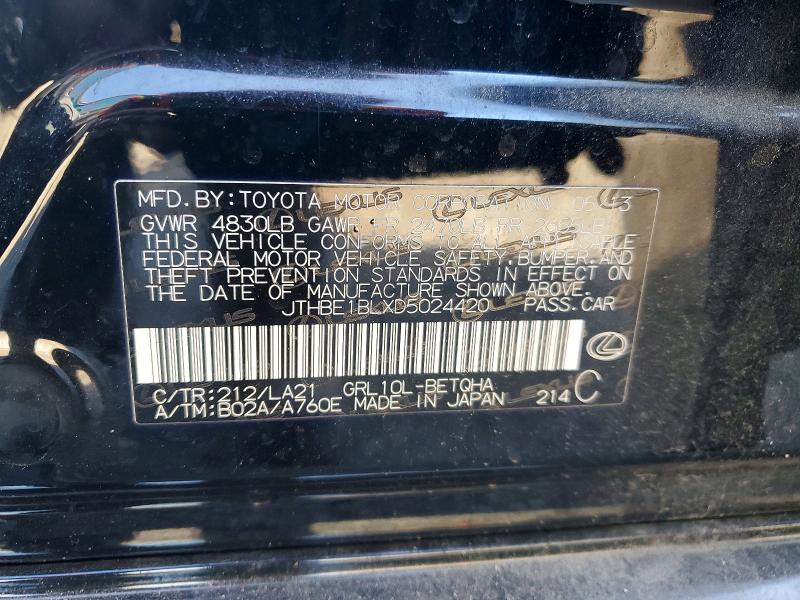 51364796 :رقم المزاد ، JTHBE1BLXD5024420 vin ، 2013 Lexus Gs 350 مزاد بيع