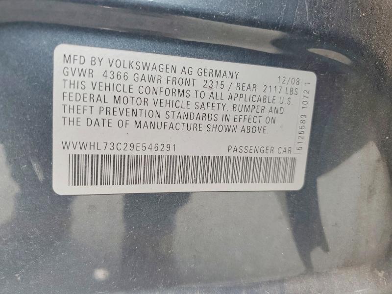 Aukcja sprzedaży 2009 Volkswagen Cc, vin: WVWHL73C29E546291, numer aukcji: 50910676