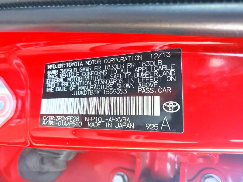 Aukcja sprzedaży 2014 Toyota Prius C, vin: JTDKDTB3XE1559353, numer aukcji: 49250266