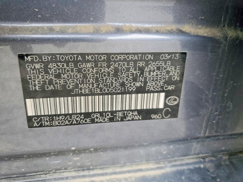 Продаж на аукціоні авто 2013 Lexus Gs, vin: JTHBE1BL0D5021199, номер лоту: 50771286