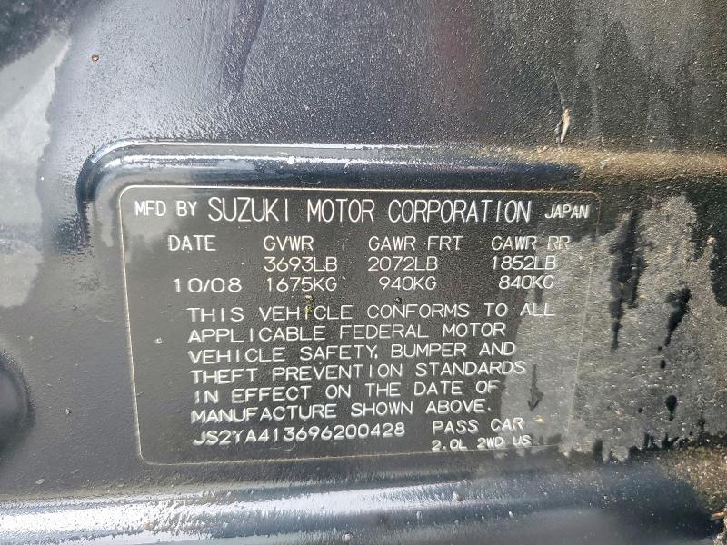 2009 Suzuki Sx4 მანქანა იყიდება აუქციონზე, vin: JS2YA413696200428, აუქციონის ნომერი: 49160806