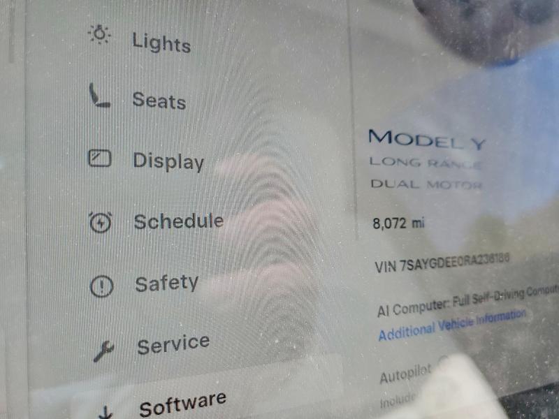 Aukcja sprzedaży 2024 Tesla Model Y, vin: 7SAYGDEE0RA236186, numer aukcji: 51450256