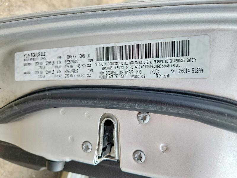 49037706 :رقم المزاد ، 1C6RR6LG1GS194228 vin ، 2016 Ram 1500 مزاد بيع