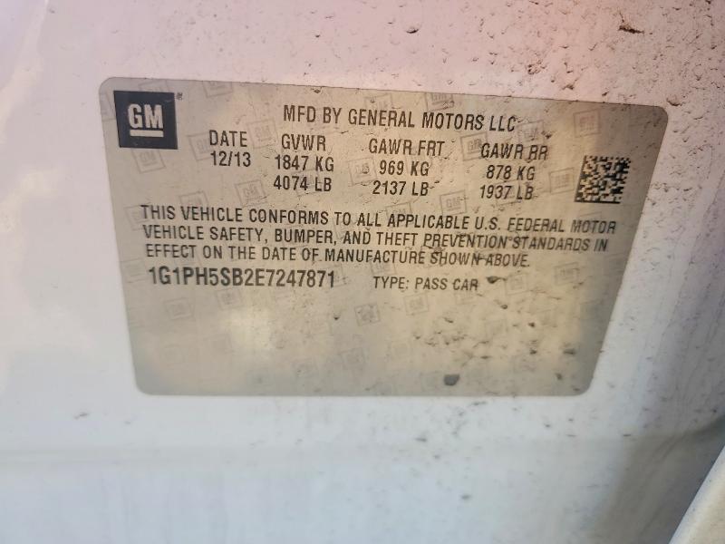 Продажа на аукционе авто 2014 Chevrolet Cruze, vin: 1G1PH5SB2E7247871, номер лота: 50931936