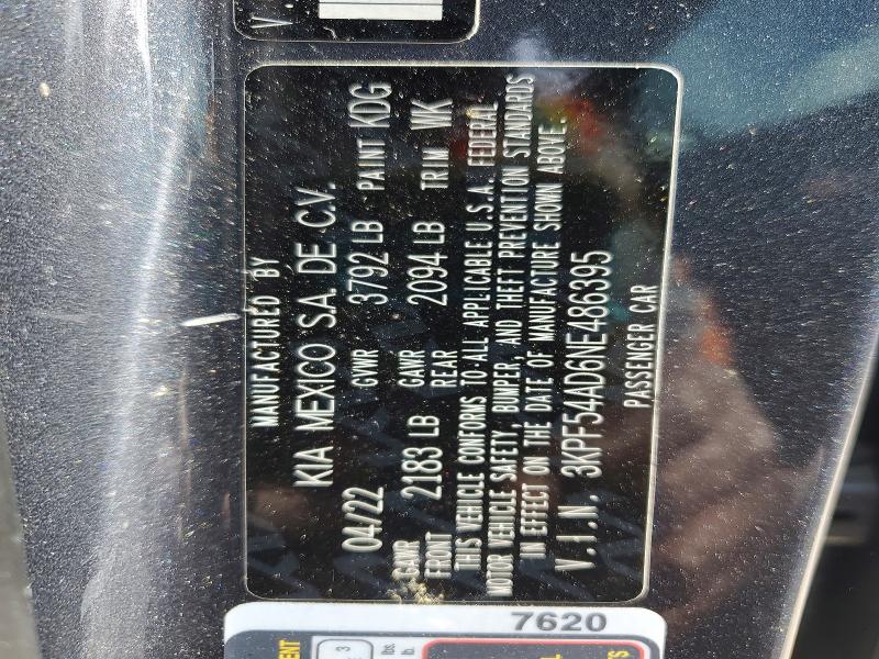 Aukcja sprzedaży 2022 Kia Forte, vin: 3KPF54AD6NE486395, numer aukcji: 49775556