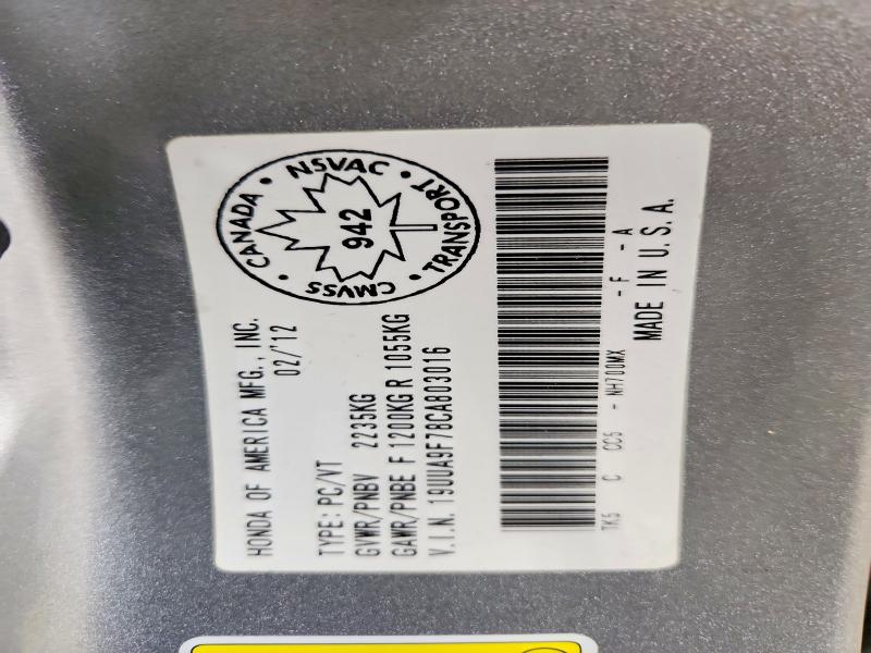 Aukcja sprzedaży 2012 Acura Tl, vin: 19UUA9F78CA803016, numer aukcji: 48154416