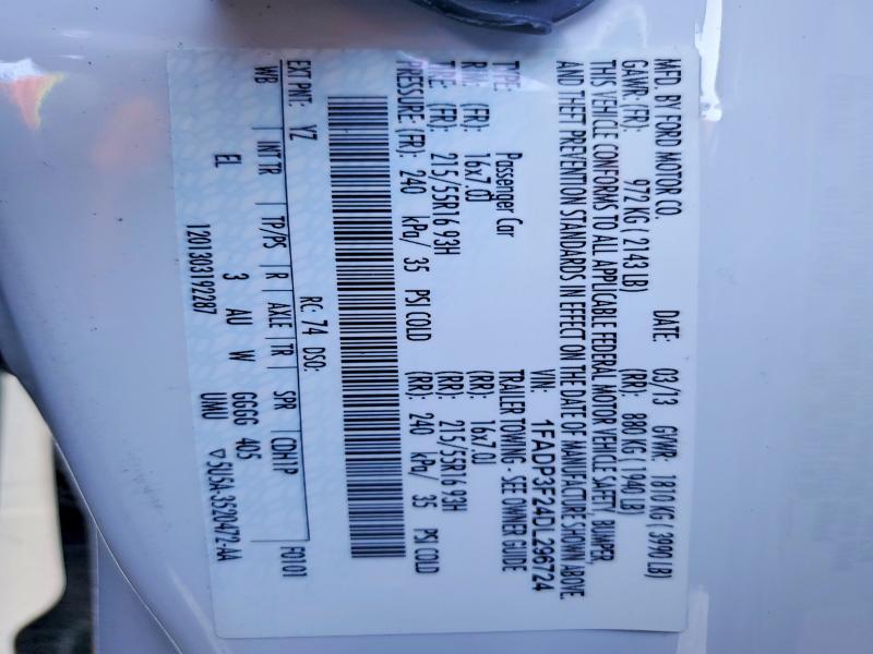 Продаж на аукціоні авто 2013 Ford Focus, vin: 1FADP3F24DL296724, номер лоту: 51875916