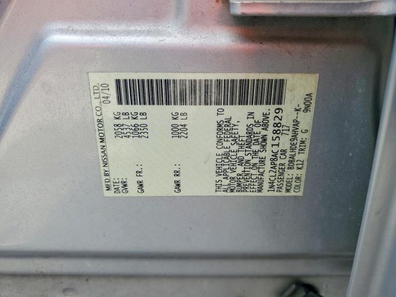 51572776 :رقم المزاد ، 1N4CL2AP8AC158829 vin ، 2010 Nissan Altima مزاد بيع