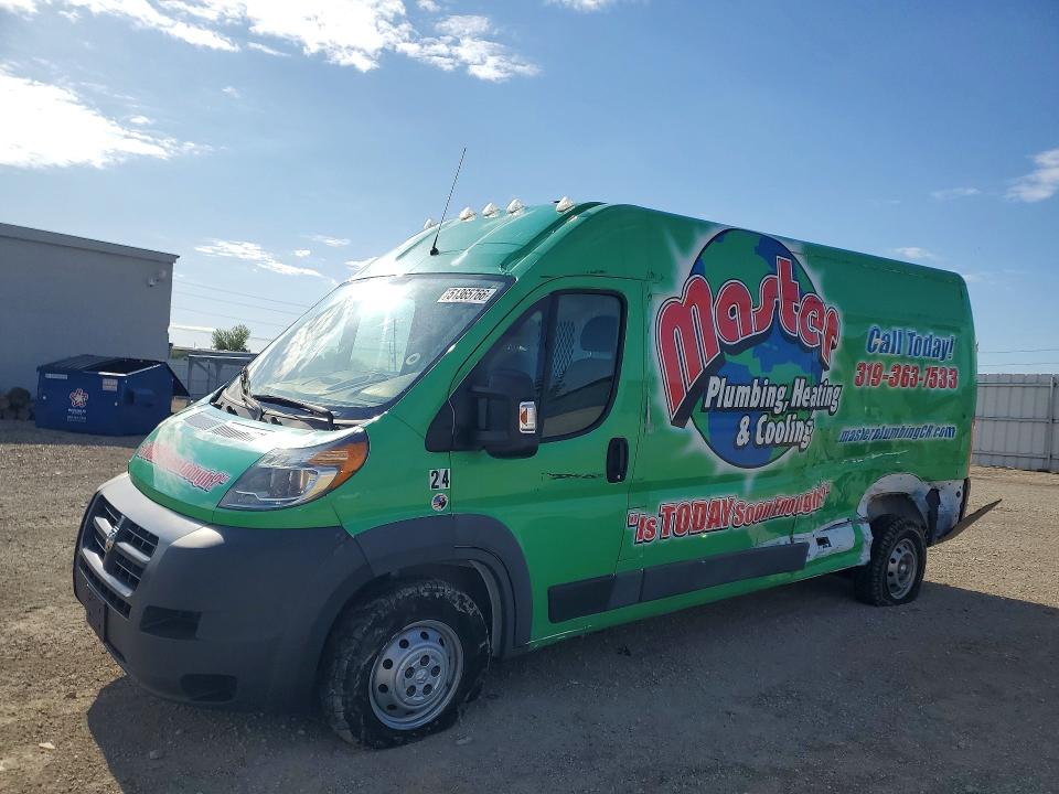51365766 :رقم المزاد ، 3C6TRVDG8JE153555 vin ، 2018 Ram Promaster 2500 مزاد بيع
