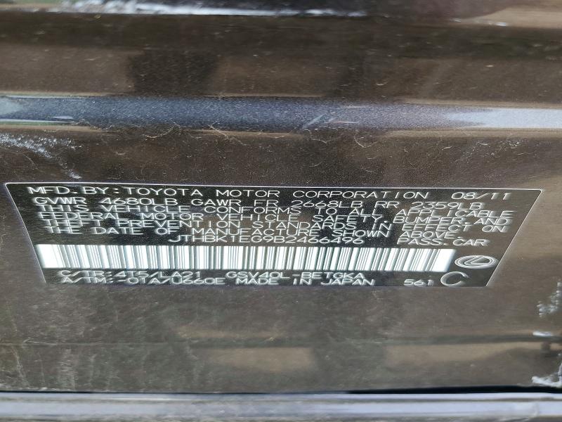 Продажа на аукционе авто 2011 Lexus Es, vin: JTHBK1EG9B2466496, номер лота: 49396926