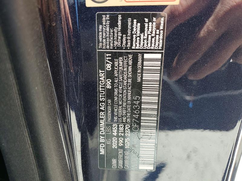 2012 Mercedes-benz C მანქანა იყიდება აუქციონზე, vin: WDDGJ4HB3CF746345, აუქციონის ნომერი: 50854536