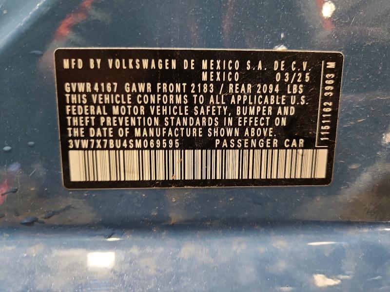 Aukcja sprzedaży 2025 Volkswagen Jetta, vin: 3VW7X7BU4SM069595, numer aukcji: 50655566