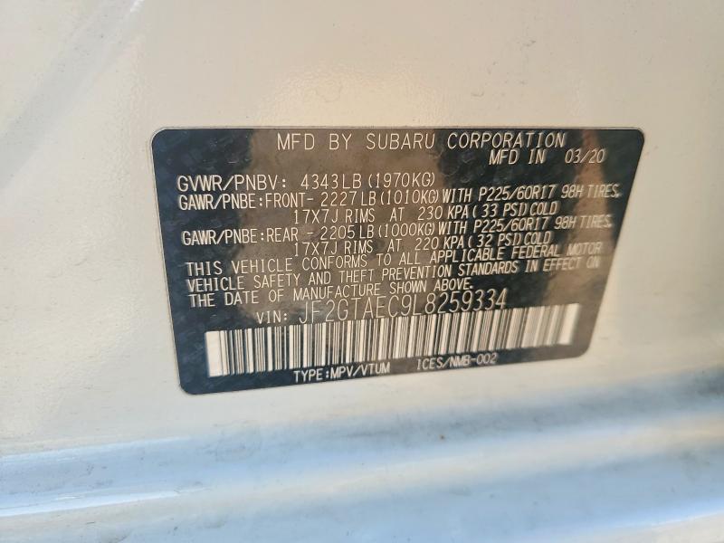 Продаж на аукціоні авто 2020 Subaru Crosstrek, vin: JF2GTAEC9L8259334, номер лоту: 50697476