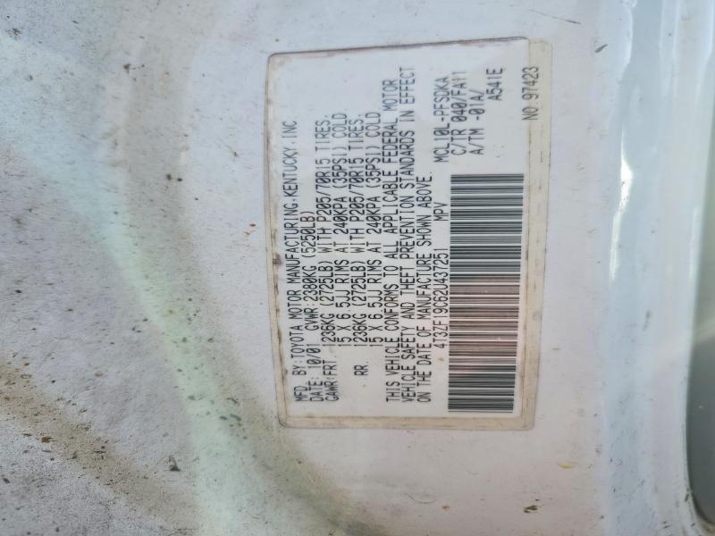 49261976 :رقم المزاد ، 4T3ZF19C62U437251 vin ، 2002 Toyota Sienna مزاد بيع