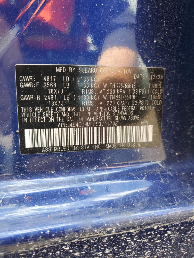 52035886 :رقم المزاد ، 4S4GUHM68S3711703 vin ، 2025 Subaru Crosstrek مزاد بيع