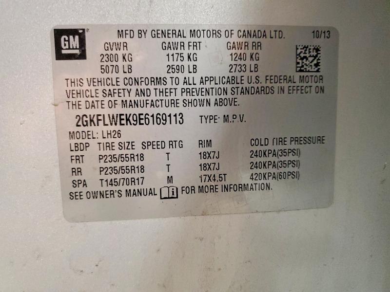 Aukcja sprzedaży 2014 Gmc Terrain, vin: 2GKFLWEK9E6169113, numer aukcji: 48580676
