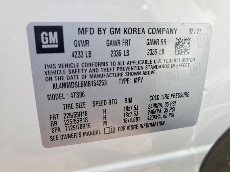 Aukcja sprzedaży 2021 Buick Encore Gx, vin: KL4MMDSL6MB154253, numer aukcji: 50304656
