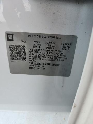 2019 Chevrolet Malibu მანქანა იყიდება აუქციონზე, vin: 1G1ZB5ST5KF118690, აუქციონის ნომერი: 51787336