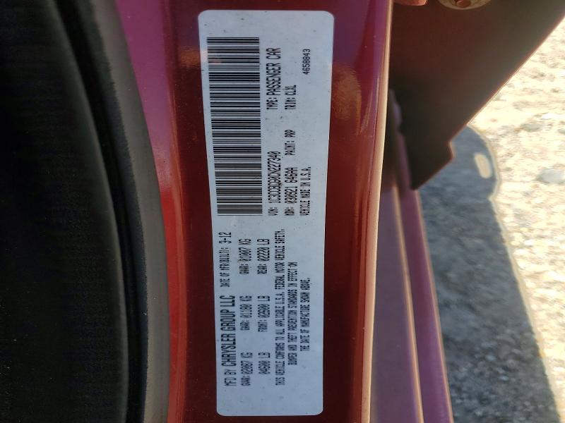 Aukcja sprzedaży 2012 Chrysler 200, vin: 1C3CCBCG0CN227340, numer aukcji: 48977156
