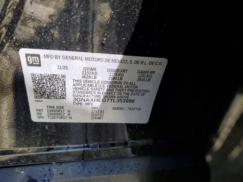 Продаж на аукціоні авто 2026 Chevrolet Equinox, vin: 3GNAXHEG7TL353998, номер лоту: 50911846