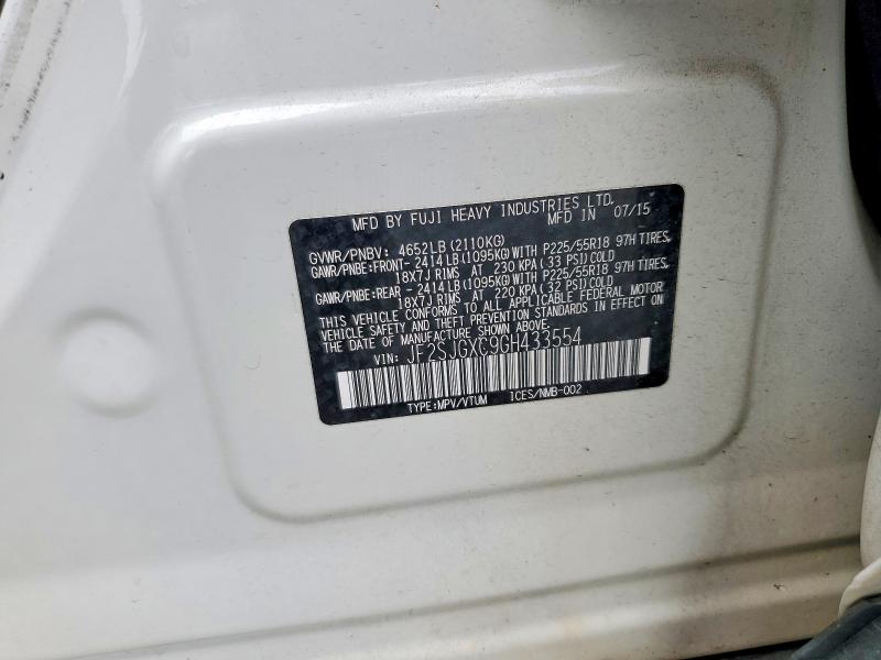 2016 Subaru Forester მანქანა იყიდება აუქციონზე, vin: JF2SJGXC9GH433554, აუქციონის ნომერი: 51268236