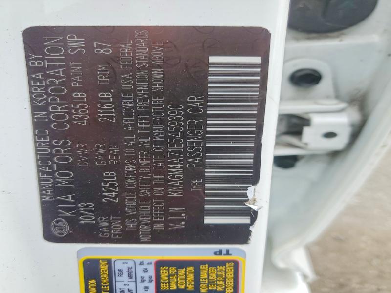 Aukcja sprzedaży 2014 Kia Optima, vin: KNAGM4A71E5459390, numer aukcji: 49816956