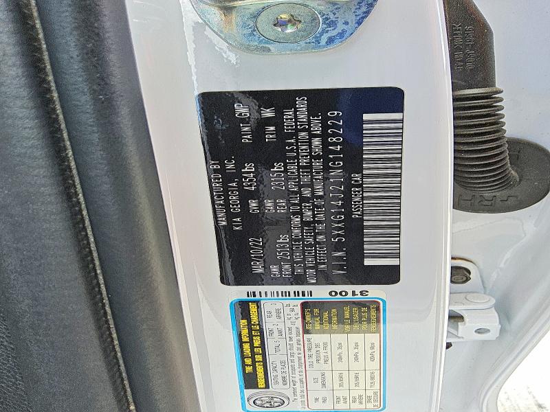 Aukcja sprzedaży 2022 Kia K5, vin: 5XXG14J21NG148229, numer aukcji: 49319976