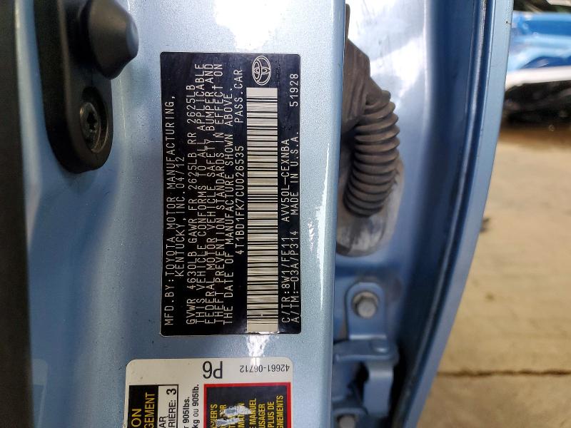 Aukcja sprzedaży 2012 Toyota Camry Hybrid, vin: 4T1BD1FK7CU026535, numer aukcji: 50453716