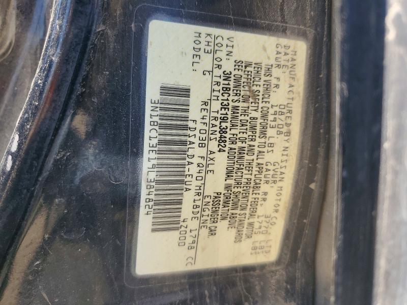 2009 Niss Versa მანქანა იყიდება აუქციონზე, vin: 3N1BC13E19L384824, აუქციონის ნომერი: 51455676