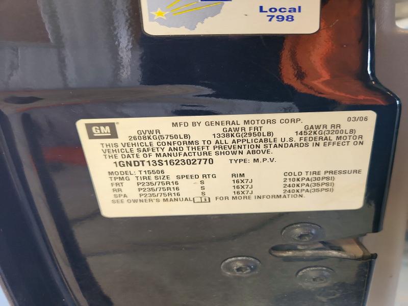 Продаж на аукціоні авто 2006 Chevrolet Trailblazer, vin: 1GNDT13S162302770, номер лоту: 50607466