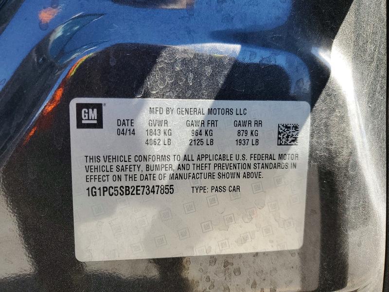 48522426 :رقم المزاد ، 1G1PC5SB2E7347855 vin ، 2014 Chevrolet Cruze مزاد بيع