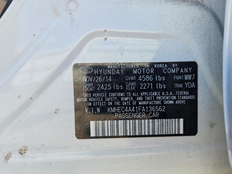 49170916 :رقم المزاد ، KMHEC4A41FA136562 vin ، 2015 Hyundai Sonata Hybrid مزاد بيع