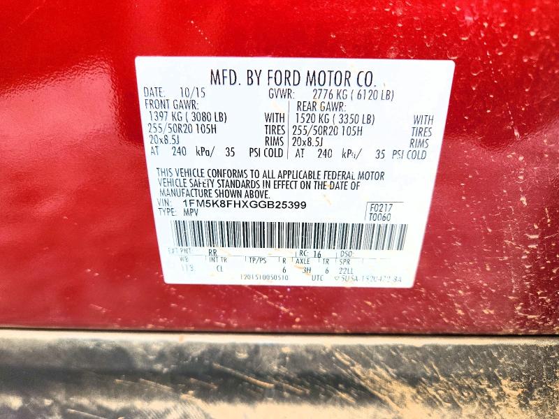 Aukcja sprzedaży 2016 Ford Explorer, vin: 1FM5K8FHXGGB25399, numer aukcji: 51667406