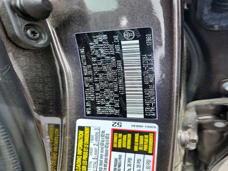 Aukcja sprzedaży 2018 Toyota Camry, vin: 4T1B11HK5JU155408, numer aukcji: 51381336
