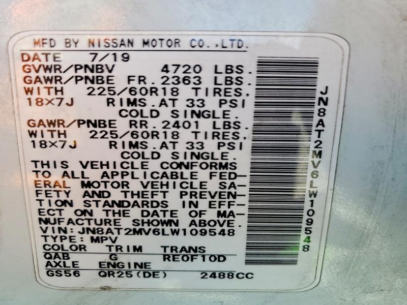 Продажа на аукционе авто 2020 Nissan Rogue, vin: JN8AT2MV6LW109548, номер лота: 49401336