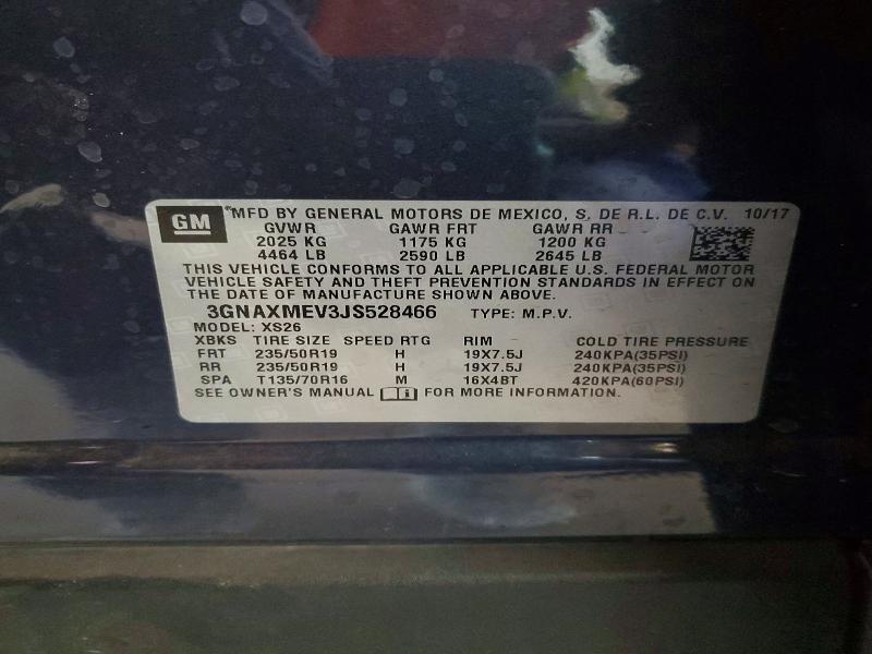 Aukcja sprzedaży 2018 Chevrolet Equinox, vin: 3GNAXMEV3JS528466, numer aukcji: 51617806