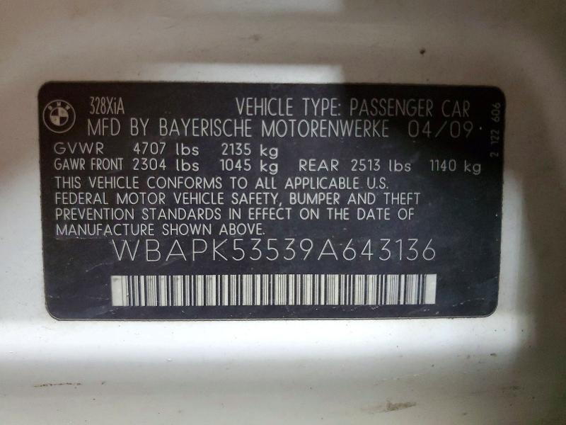 Aukcja sprzedaży 2009 Bmw 328, vin: WBAPK53539A643136, numer aukcji: 49557616
