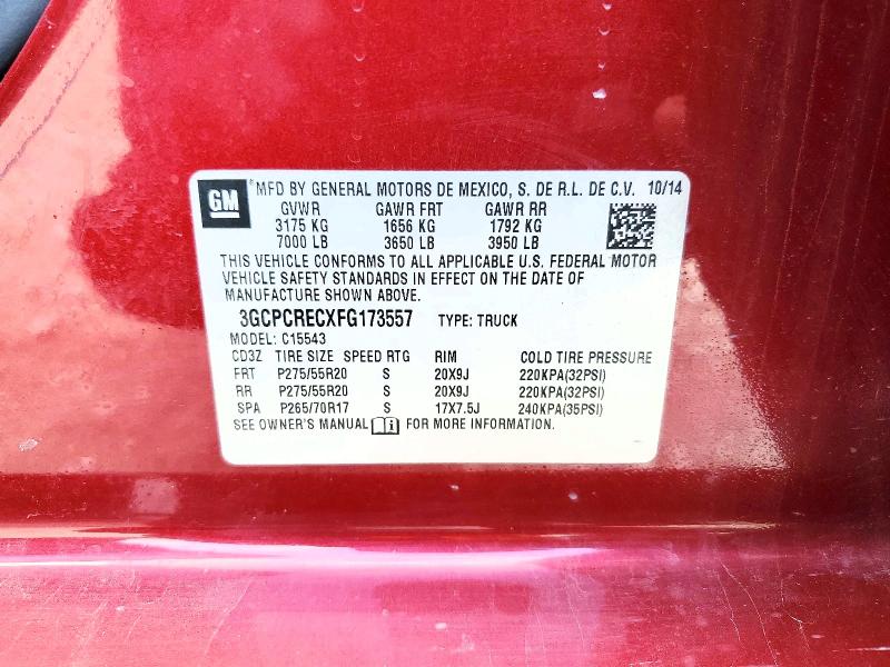Aukcja sprzedaży 2015 Chevrolet Silverado, vin: 3GCPCRECXFG173557, numer aukcji: 50627486