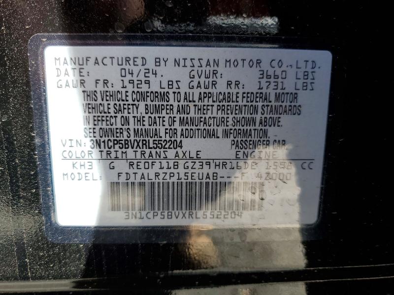 50006036 :رقم المزاد ، 3N1CP5BVXRL552204 vin ، 2024 Nissan Kicks مزاد بيع