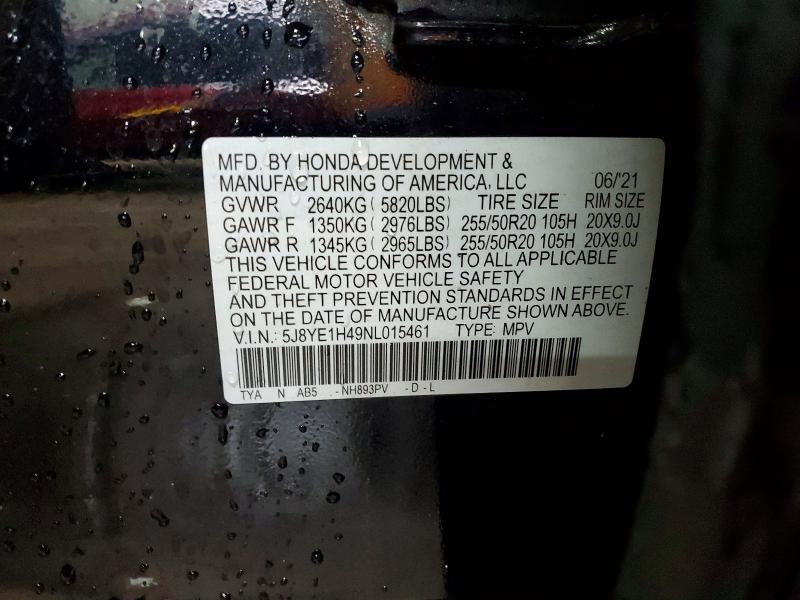Продаж на аукціоні авто 2022 Acura Mdx, vin: 5J8YE1H49NL015461, номер лоту: 50402746