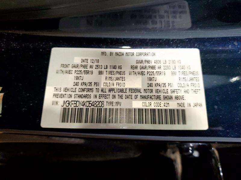 Aukcja sprzedaży 2019 Mazda Cx-5, vin: JM3KFBDY4K0548208, numer aukcji: 50234366