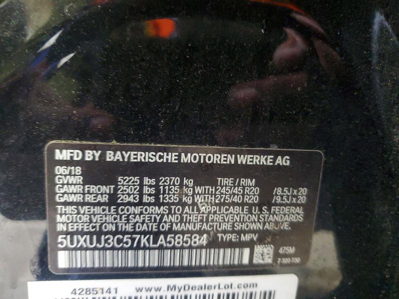 2019 Bmw X4 მანქანა იყიდება აუქციონზე, vin: 5UXUJ3C57KLA58584, აუქციონის ნომერი: 51322086