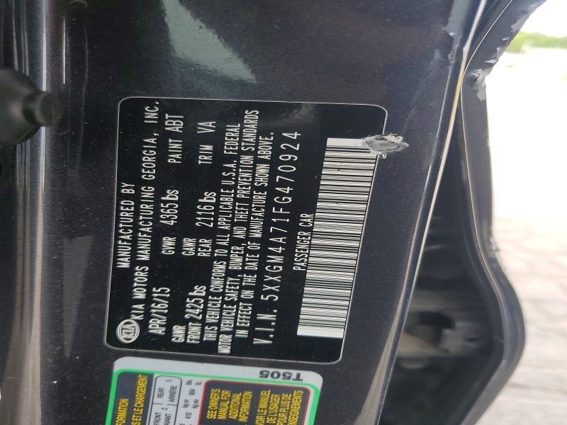 Aukcja sprzedaży 2015 Kia Optima, vin: 5XXGM4A71FG470924, numer aukcji: 50331866