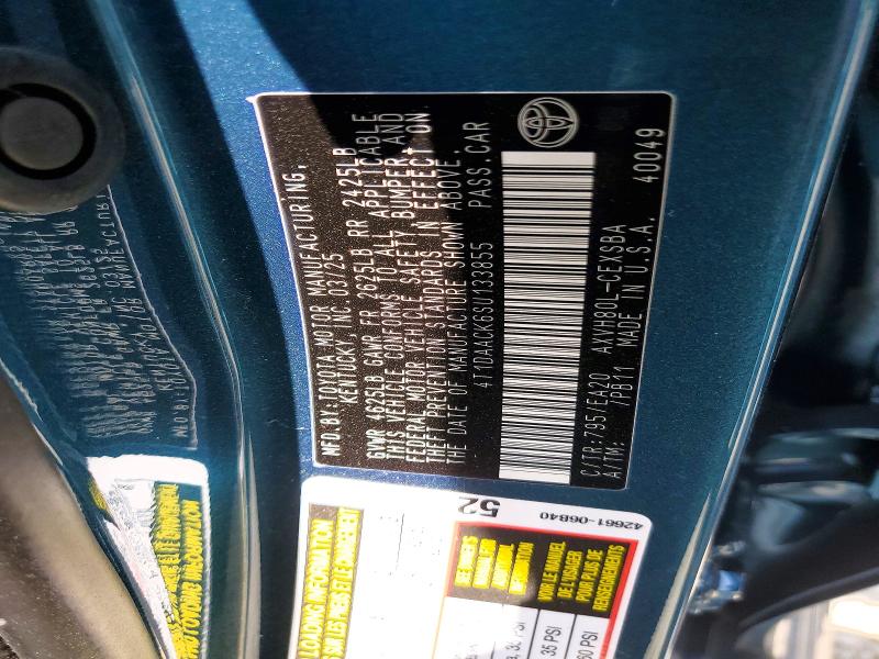 Продаж на аукціоні авто 2025 Toyota Camry, vin: 4T1DAACK6SU133855, номер лоту: 48117166