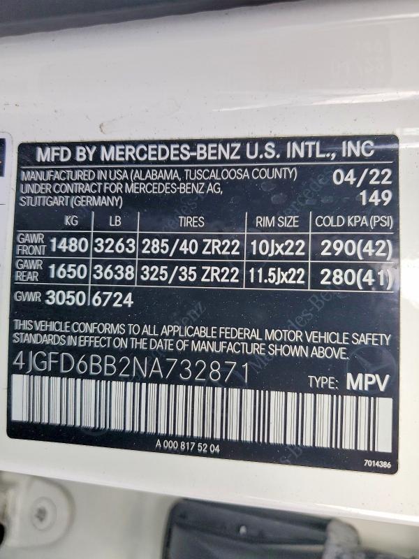 Aukcja sprzedaży 2022 Mercedes-benz Gle Coupe, vin: 4JGFD6BB2NA732871, numer aukcji: 48245556