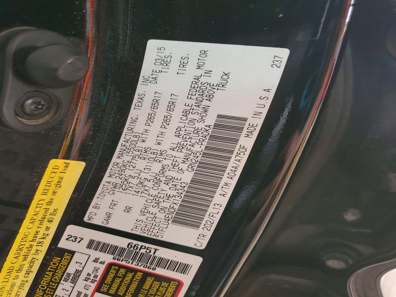 47560156 :رقم المزاد ، 5TFLU4EN0FX134343 vin ، 2015 Toyota Tacoma مزاد بيع