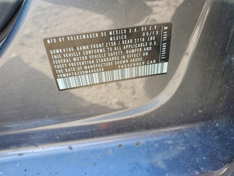 Продаж на аукціоні авто 2013 Volkswagen Jetta, vin: 3VWBP7AJ3DM445658, номер лоту: 50463236