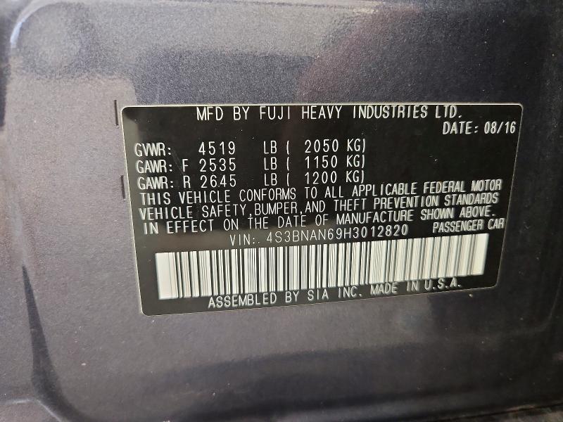 Продажа на аукционе авто 2017 Subaru Legacy, vin: 4S3BNAN69H3012820, номер лота: 50487176