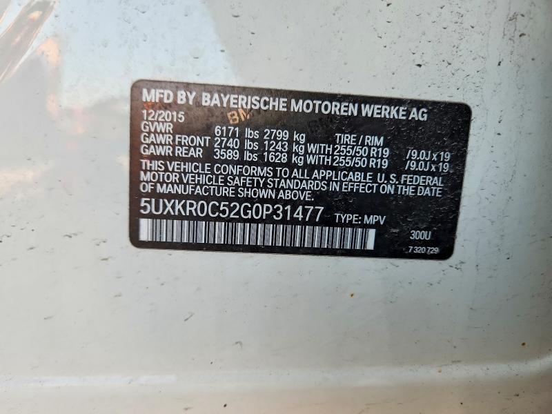 Aukcja sprzedaży 2016 Bmw X5, vin: 5UXKR0C52G0P31477, numer aukcji: 50601406